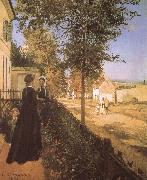 Camille Pissarro The road from versailles at Louveciennes oil painting artist